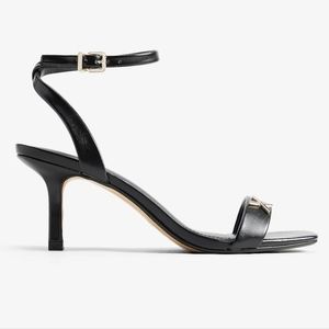 Express Square toe mid heeled sandals, size 9